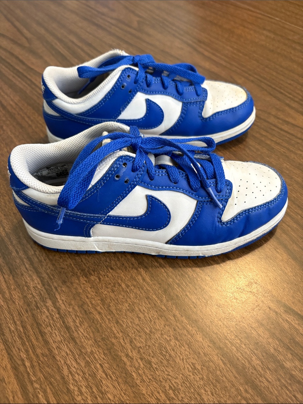 Nike Size 3 Youth Dunk Low Top White Hyper Royal Hyper FB9108 131 Sneakers